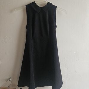Topshop Black Collar Sleeveless Mini Dress